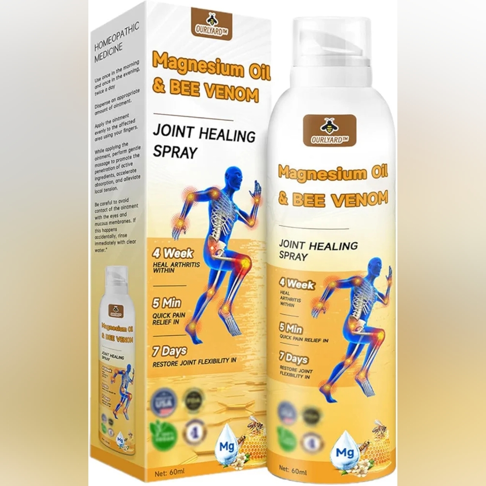 Ourlyard Magnesium Oil & Bee Venom Joint Spray, Professional Magnesium Joint Spr